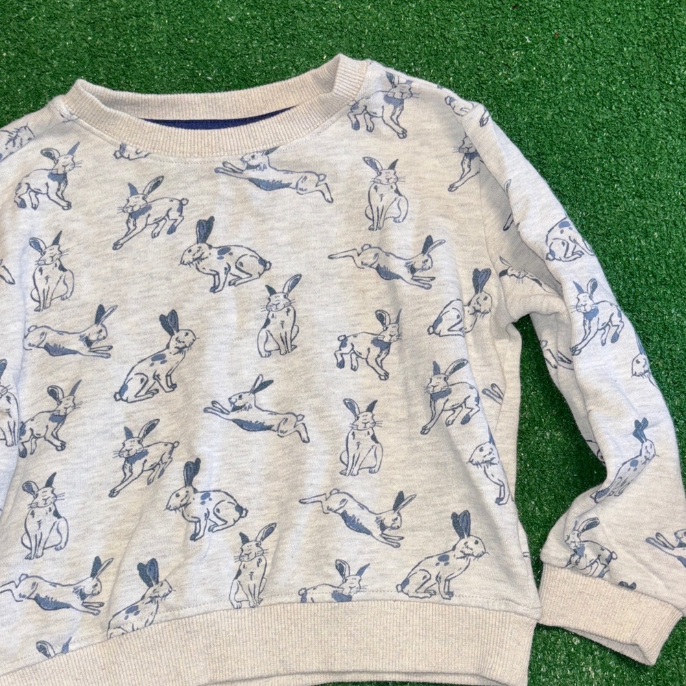 Gray Sweatshirt with Rabbit Print - Picture 7 of 7
